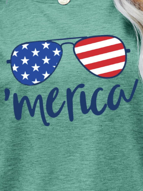 US Flag Graphic Tee – Patriotic Graphic Print Tee | Slightly Stretchy Shirt Long Sleeve Shirt - YinzerShop