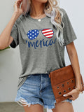 US Flag Graphic Tee – Patriotic Graphic Print Tee | Slightly Stretchy Shirt Long Sleeve Shirt - YinzerShop