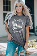 US Flag Graphic Tee – Patriotic Short Sleeve Top With Comfortable Stretch Fabric - YinzerShop
