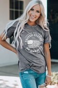 US Flag Graphic Tee – Patriotic Short Sleeve Top With Comfortable Stretch Fabric - YinzerShop