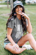 US Flag Graphic Tee - Stylish Short Sleeve Cuffed Sleeve T-Shirt, Comfortable Polyester T-Shirt - YinzerShop