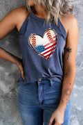 US Flag Tank Top – Sleeveless Heart Graphic Patriotic Casual Summer Tee Tank Top - YinzerShop