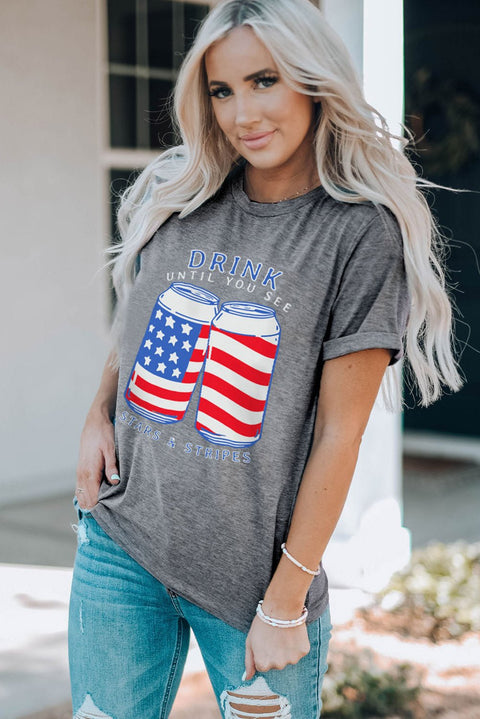 US Flag Tee - Casual Graphic T Shirt With American Flag Apparel Design T-Shirt - YinzerShop