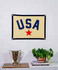 USA Camp Flag | Oxford Pennant Wool Felt Banner – Red White Blue Flag Camp Flag - YinzerShop