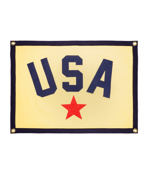 USA Camp Flag | Oxford Pennant Wool Felt Banner – Red White Blue Flag Camp Flag - YinzerShop