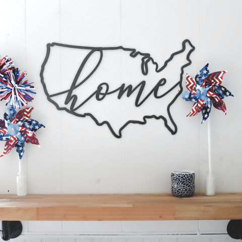 America Script Home Sign