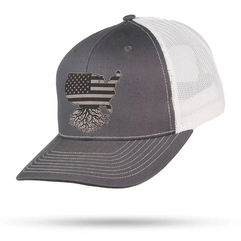 USA Patch SnapBack 6 Panel Snapback WYR Charcoal/White  