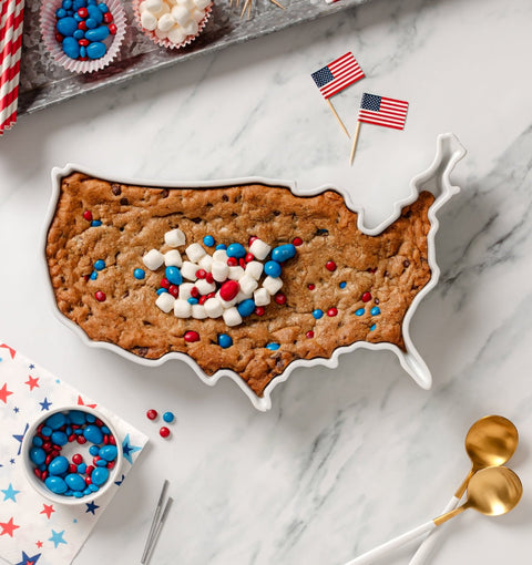 USA Serving Platter – Porcelain Serving Plate with Glossy White Glaze | Oven Safe, Dishwasher Safe Baking Dish - YinzerShop