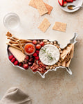 USA Serving Platter – Porcelain Serving Plate with Glossy White Glaze | Oven Safe, Dishwasher Safe Baking Dish - YinzerShop