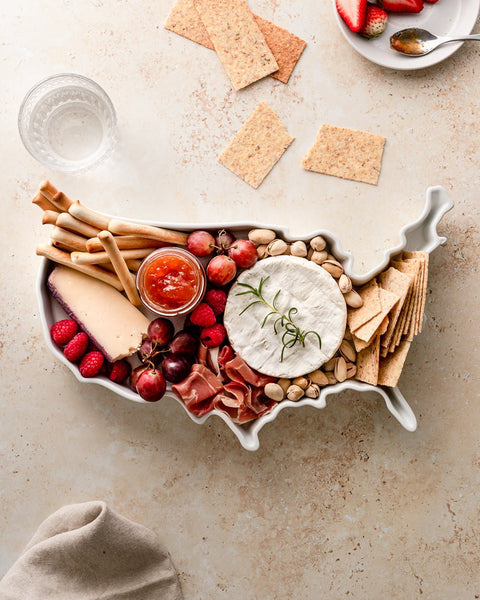 USA Serving Platter – Porcelain Serving Plate with Glossy White Glaze | Oven Safe, Dishwasher Safe Baking Dish - YinzerShop