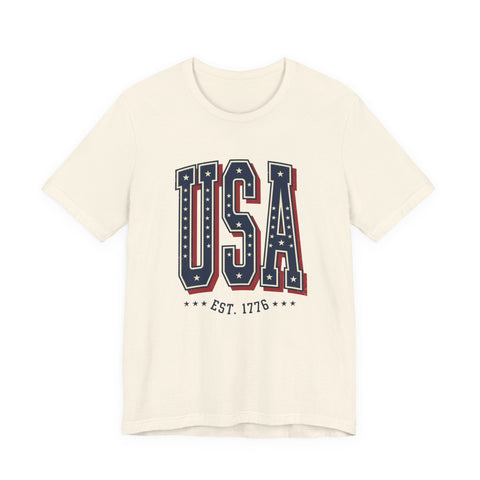 USA vintage varsity tee | 4th of July patriotic graphic T-Shirt - YinzerShop