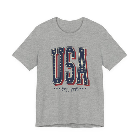 USA vintage varsity tee | 4th of July patriotic graphic T-Shirt - YinzerShop