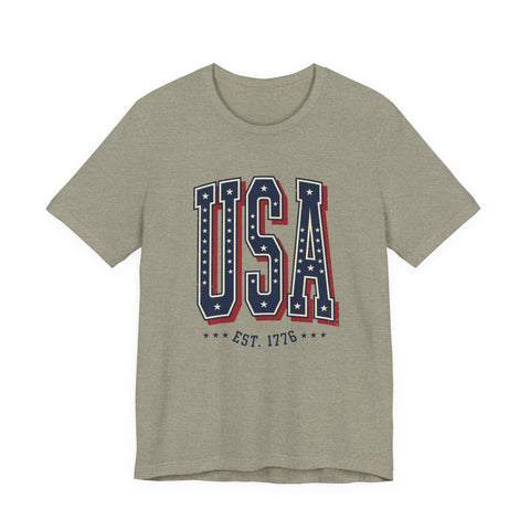 USA vintage varsity tee | 4th of July patriotic graphic T-Shirt - YinzerShop