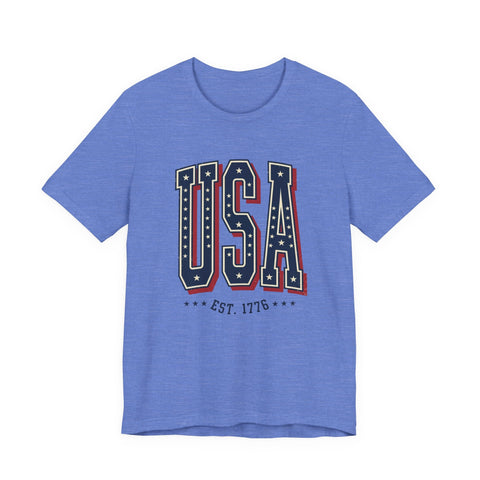 USA vintage varsity tee | 4th of July patriotic graphic T-Shirt - YinzerShop