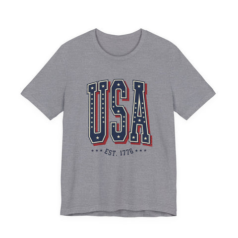 USA vintage varsity tee | 4th of July patriotic graphic T-Shirt - YinzerShop