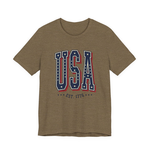 USA vintage varsity tee | 4th of July patriotic graphic T-Shirt - YinzerShop