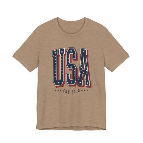 USA vintage varsity tee | 4th of July patriotic graphic T-Shirt - YinzerShop