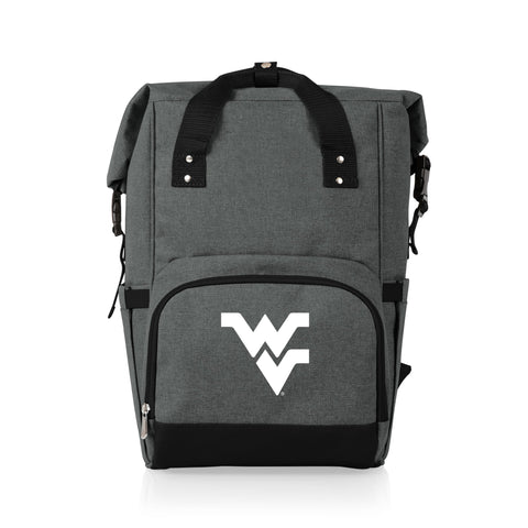 West Virginia Mountaineers - On The Go Roll-Top Backpack Cooler  Picnic Time Family of Brands Heathered Gray  