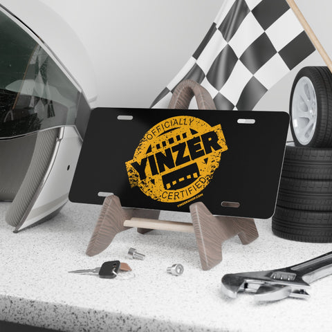 Vanity Plate — "Officially Vinzer Certified" Black Novelty License Plate Novelty License Plate - YinzerShop