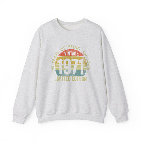 Vintage 1971 Awesome - Heavy Blend™ Crewneck Sweatshirt Sweatshirt - YinzerShop