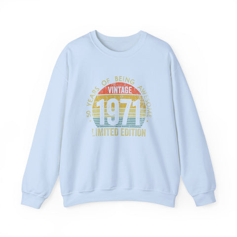 Vintage 1971 Awesome - Heavy Blend™ Crewneck Sweatshirt Sweatshirt - YinzerShop