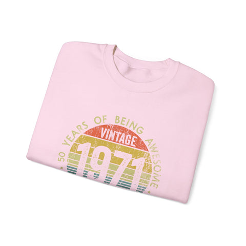 Vintage 1971 Awesome - Heavy Blend™ Crewneck Sweatshirt Sweatshirt - YinzerShop