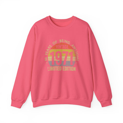 Vintage 1971 Awesome - Heavy Blend™ Crewneck Sweatshirt Sweatshirt - YinzerShop