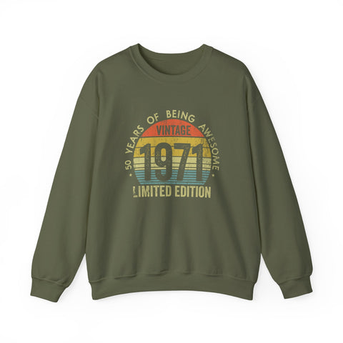 Vintage 1971 Awesome - Heavy Blend™ Crewneck Sweatshirt Sweatshirt - YinzerShop