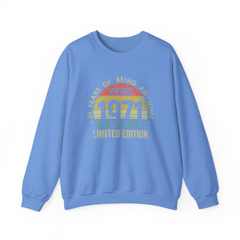 Vintage 1971 Awesome - Heavy Blend™ Crewneck Sweatshirt Sweatshirt - YinzerShop