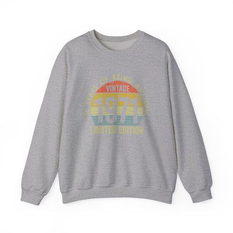 Vintage 1971 Awesome - Heavy Blend™ Crewneck Sweatshirt Sweatshirt - YinzerShop