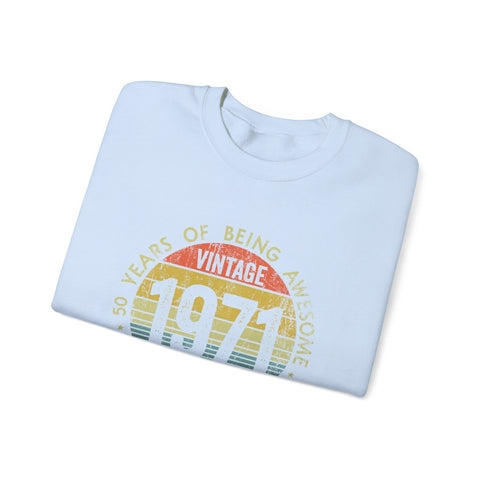 Vintage 1971 Awesome - Heavy Blend™ Crewneck Sweatshirt Sweatshirt - YinzerShop