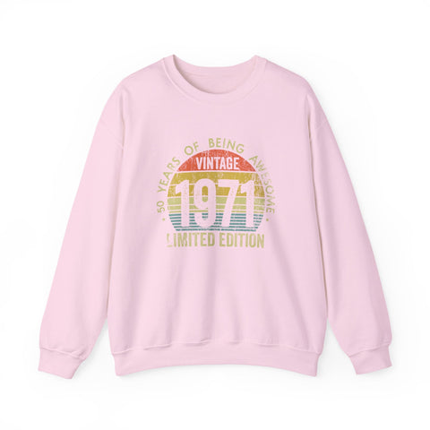 Vintage 1971 Awesome - Heavy Blend™ Crewneck Sweatshirt Sweatshirt - YinzerShop