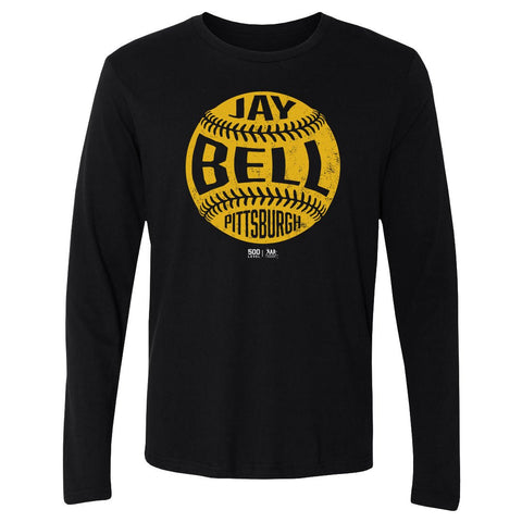 Vintage Baseball T-Shirt Jay Bell | Pittsburgh Sportswear Long Sleeve Cotton Crewneck Tee Men's Long Sleeve T-Shirt - YinzerShop