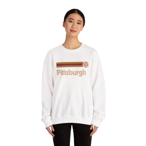 Vintage Pittsburgh Baseball - Heavy Blend™ Crewneck Sweatshirt Sweatshirt - YinzerShop