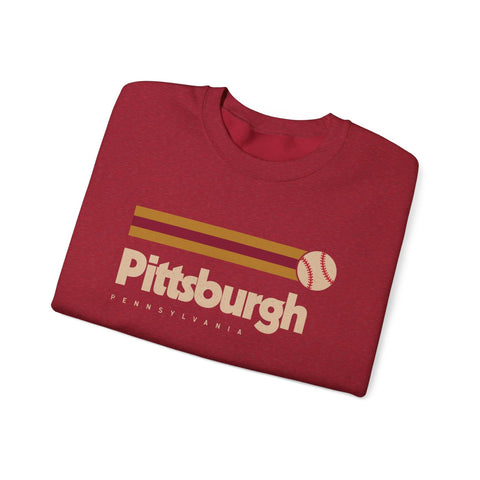 Vintage Pittsburgh Baseball - Heavy Blend™ Crewneck Sweatshirt Sweatshirt - YinzerShop