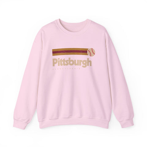 Vintage Pittsburgh Baseball - Heavy Blend™ Crewneck Sweatshirt Sweatshirt - YinzerShop