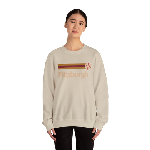 Vintage Pittsburgh Baseball - Heavy Blend™ Crewneck Sweatshirt Sweatshirt - YinzerShop