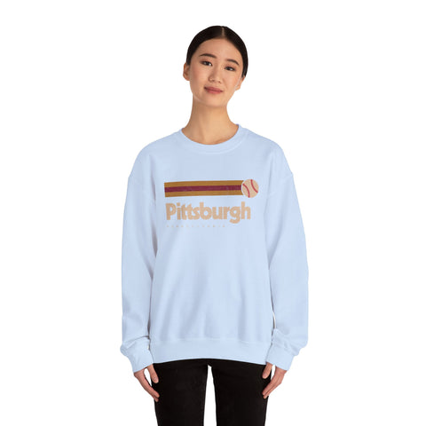 Vintage Pittsburgh Baseball - Heavy Blend™ Crewneck Sweatshirt Sweatshirt - YinzerShop