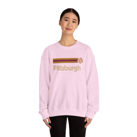 Vintage Pittsburgh Baseball - Heavy Blend™ Crewneck Sweatshirt Sweatshirt - YinzerShop