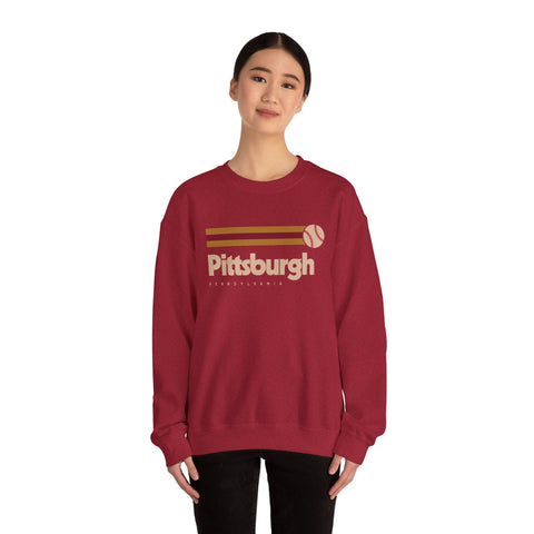 Vintage Pittsburgh Baseball - Heavy Blend™ Crewneck Sweatshirt Sweatshirt - YinzerShop