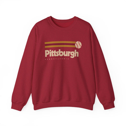 Vintage Pittsburgh Baseball - Heavy Blend™ Crewneck Sweatshirt Sweatshirt - YinzerShop