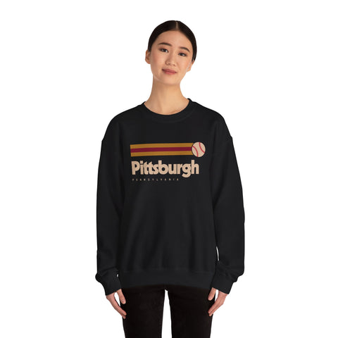 Vintage Pittsburgh Baseball - Heavy Blend™ Crewneck Sweatshirt Sweatshirt - YinzerShop