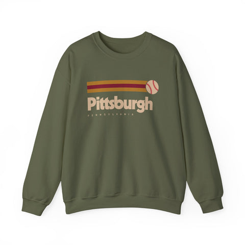 Vintage Pittsburgh Baseball - Heavy Blend™ Crewneck Sweatshirt Sweatshirt - YinzerShop