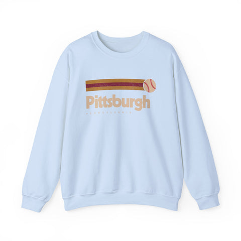 Vintage Pittsburgh Baseball - Heavy Blend™ Crewneck Sweatshirt Sweatshirt - YinzerShop