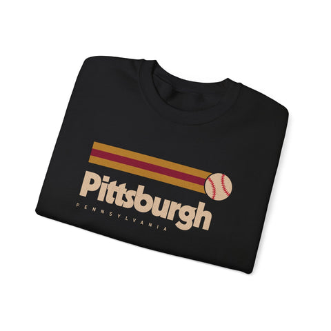 Vintage Pittsburgh Baseball - Heavy Blend™ Crewneck Sweatshirt Sweatshirt - YinzerShop