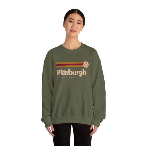 Vintage Pittsburgh Baseball - Heavy Blend™ Crewneck Sweatshirt Sweatshirt - YinzerShop
