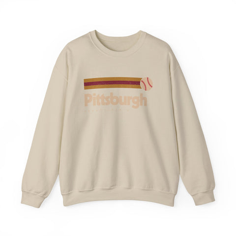 Vintage Pittsburgh Baseball - Heavy Blend™ Crewneck Sweatshirt Sweatshirt - YinzerShop