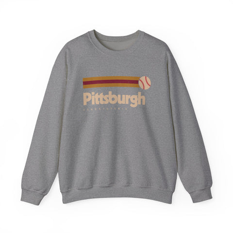 Vintage Pittsburgh Baseball - Heavy Blend™ Crewneck Sweatshirt Sweatshirt - YinzerShop
