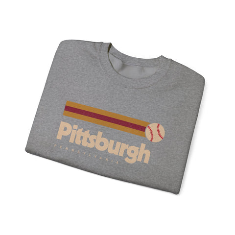 Vintage Pittsburgh Baseball - Heavy Blend™ Crewneck Sweatshirt Sweatshirt - YinzerShop