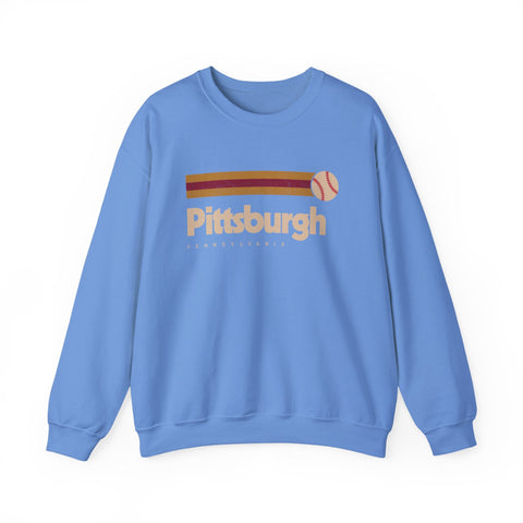 Vintage Pittsburgh Baseball - Heavy Blend™ Crewneck Sweatshirt Sweatshirt - YinzerShop
